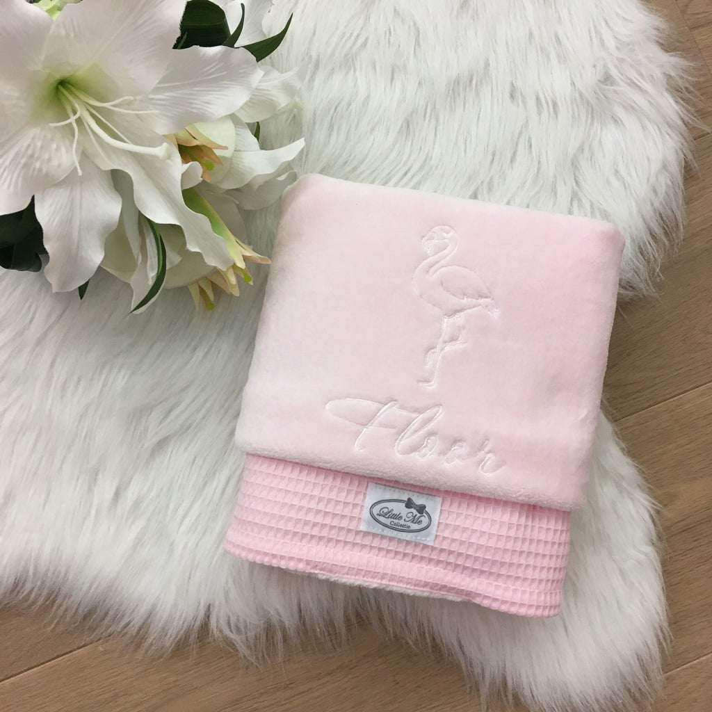 Winterdeken warm wafel lichtroze