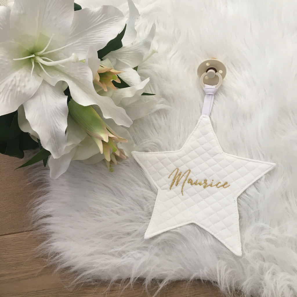 Speendoek ster sweet diamond ecru