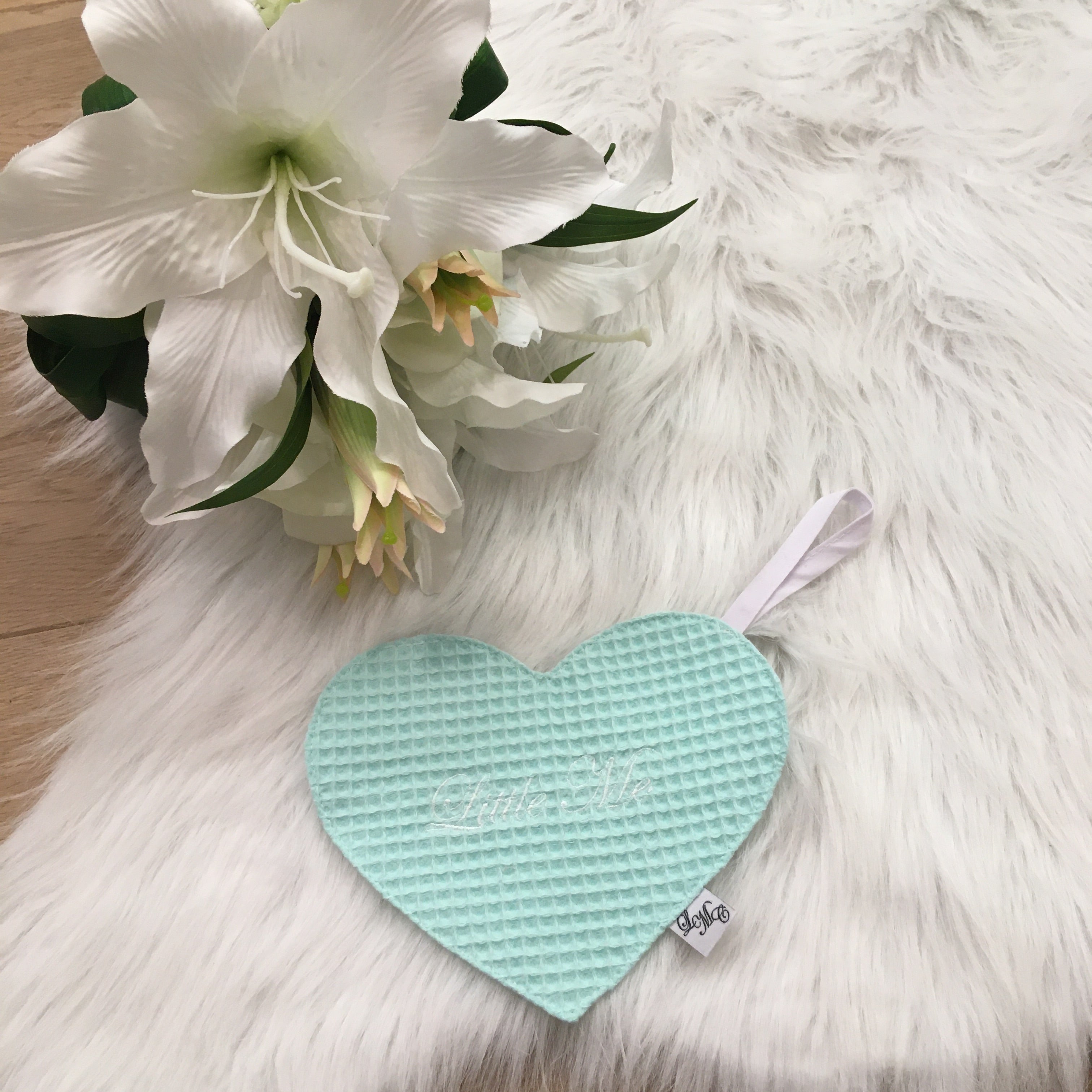 Speendoek hart wafel munt