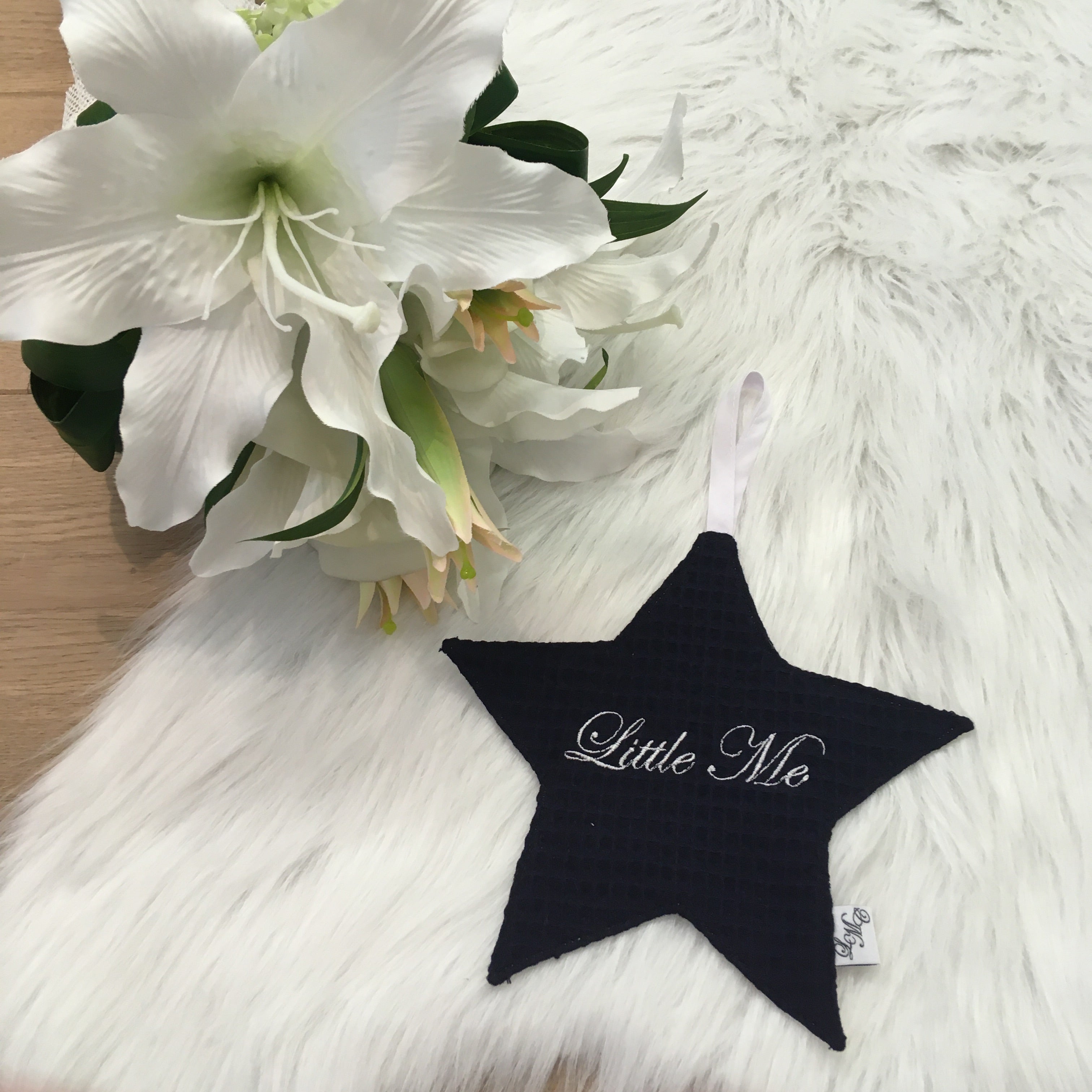 Speendoek ster wafel Navy