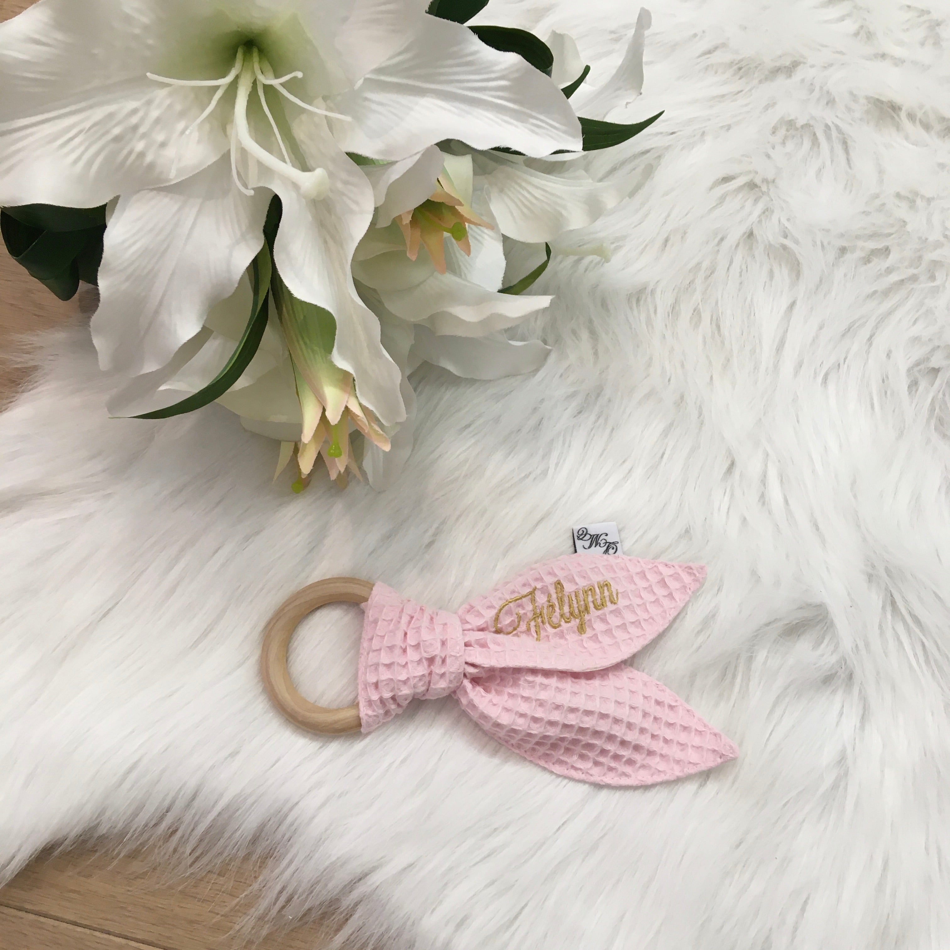 Bijtring Wafel lichtroze