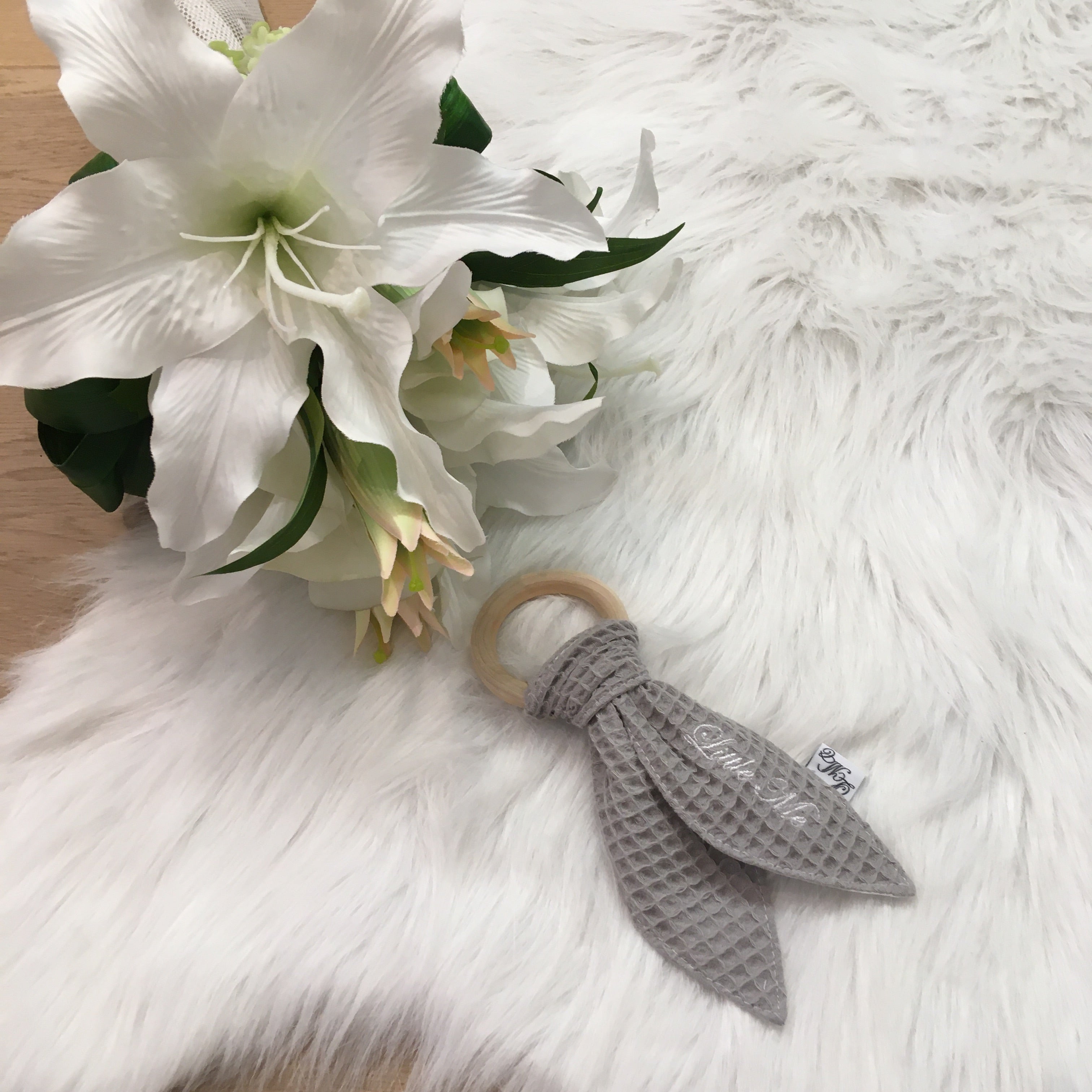 Bijtring Wafel grijs