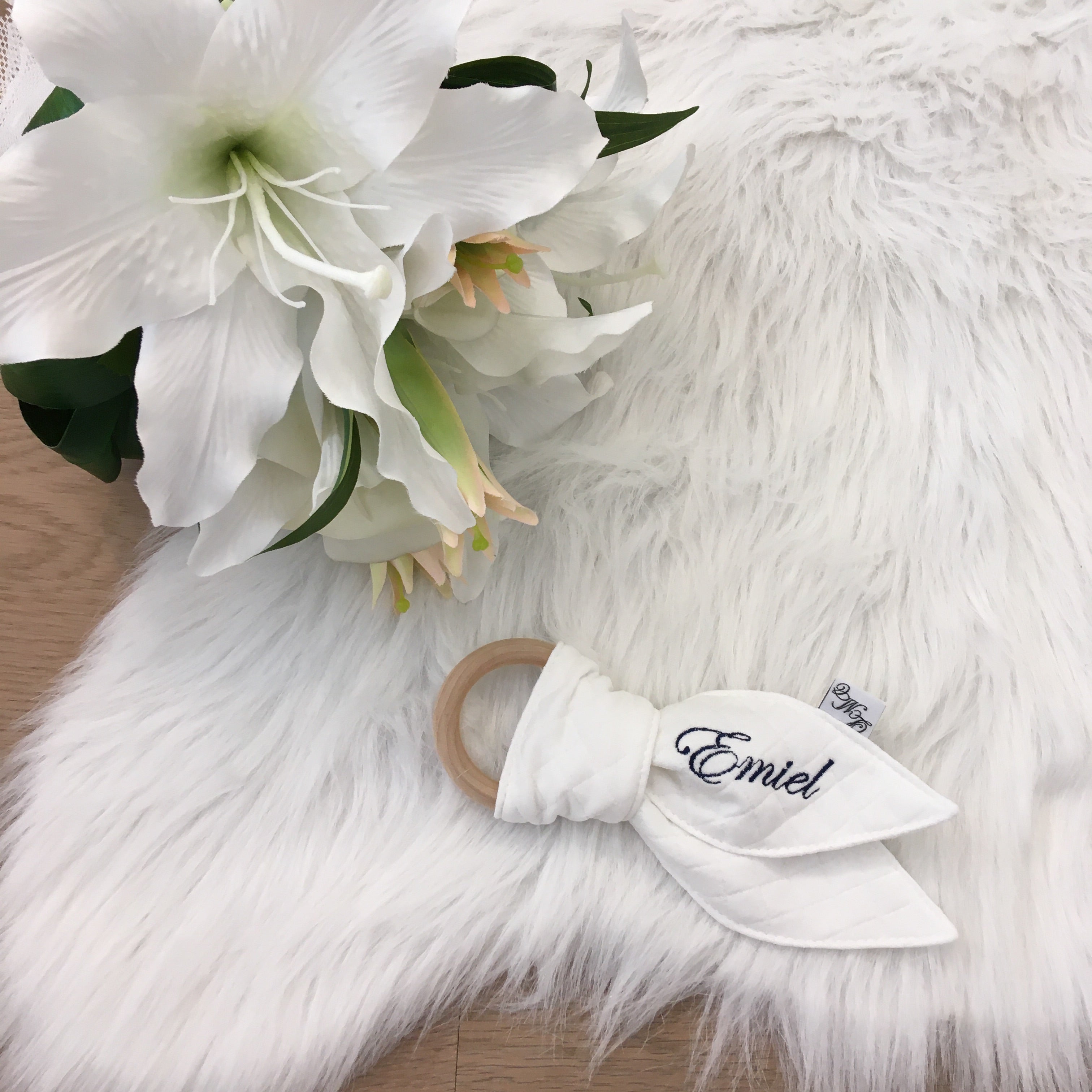 Bijtring sweet diamond ecru