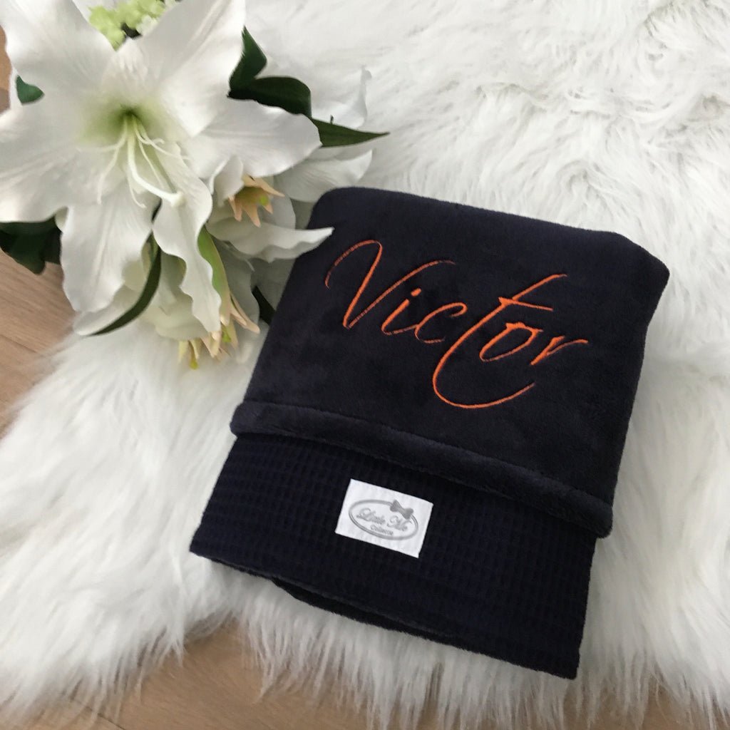 Winterdeken waffel Navy