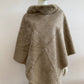 Poncho fluffy zacht Taupe