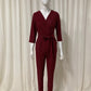 Combinaison bordeaux stripe