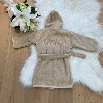 Baby badjas met naam | Gepersonaliseerde | Warm sand