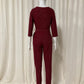 Combinaison bordeaux stripe