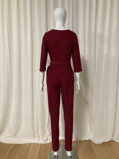 Combinaison bordeaux stripe