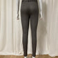 Slim-fit trousers in taupe gingham pattern, fleece inside with pockets and belt