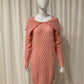 Cable knit sweater dress roze