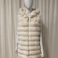 Sleeveless coat with sleeveless hood Ecru