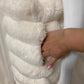 Sleeveless coat with sleeveless hood Ecru