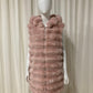 Sleeveless coat with sleeveless hood Roze