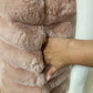 Sleeveless coat with sleeveless hood Roze