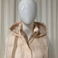 Sleeveless puffer jacket with hood beige