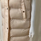 Sleeveless puffer jacket with hood beige