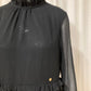 Ruffle chiffon dress Black