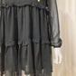 Ruffle chiffon dress Black