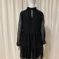 Ruffle chiffon dress Black