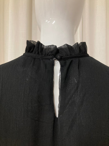 Ruffle chiffon dress Black