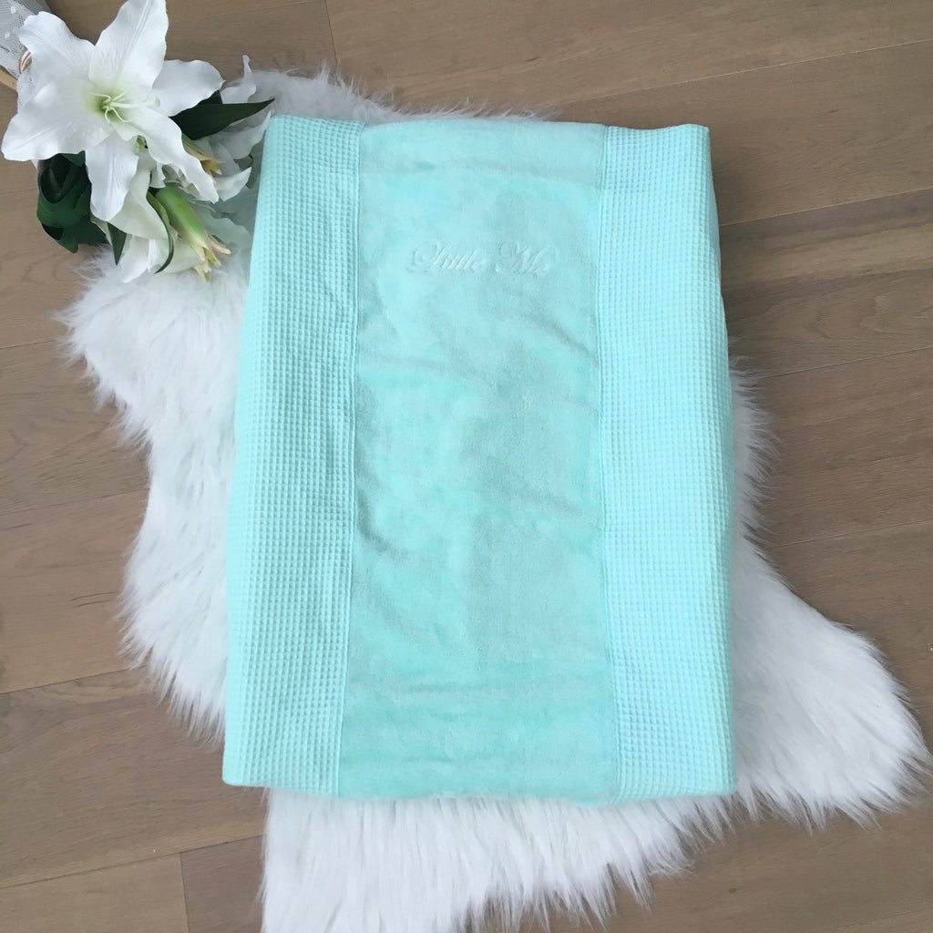 Hoes verzorgingskussen wafel munt /fleece munt