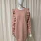Sweater dress ruffles pink