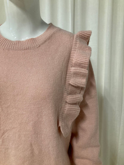 Sweater dress ruffles pink