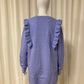 Sweater dress ruffles Blue