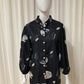 Blouse black leaf