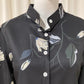 Blouse black leaf
