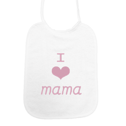 Slabbetje “I Love Mama” – Baby slab met tekst – Lief cadeau voor mama