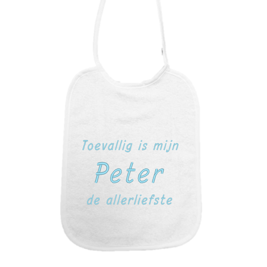 Slabbetje “Toevallig is mijn peter de allerliefste” – Origineel cadeau voor peter – Baby slab katoen