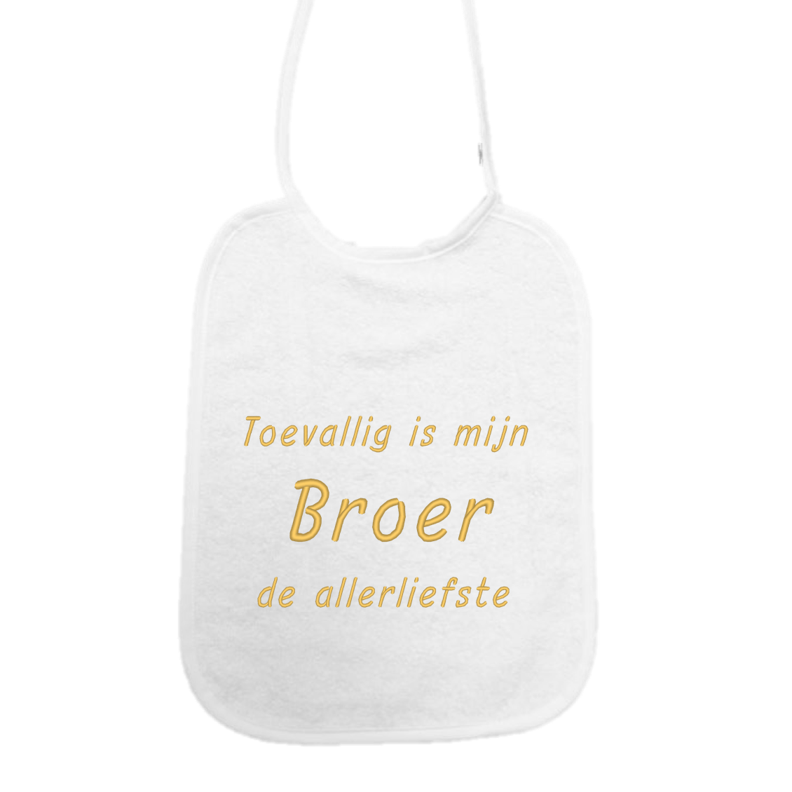 Slabbetje “Toevallig is mijn broer de allerliefste” – Baby slab met tekst – Cadeau broer