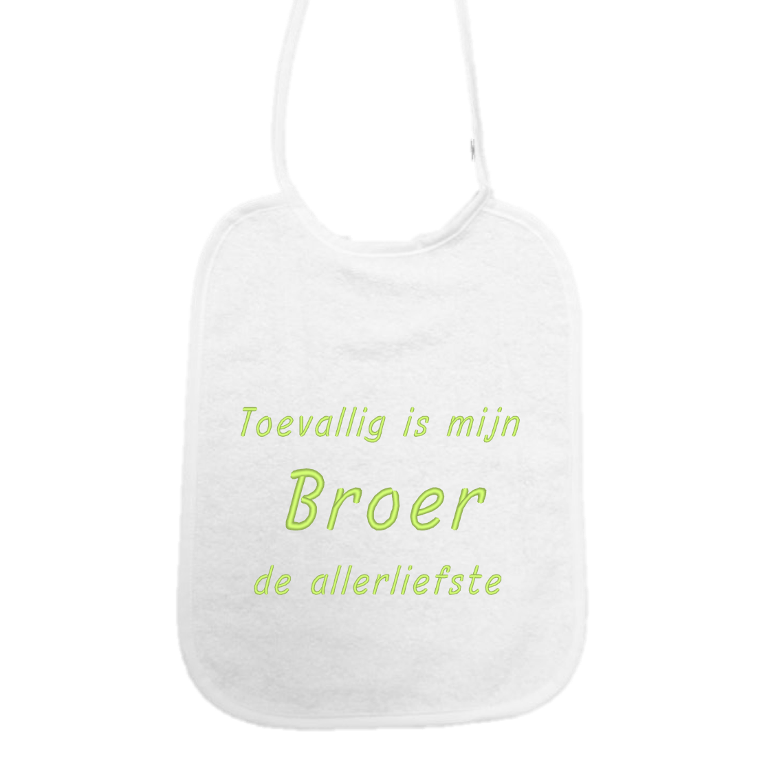 Slabbetje “Toevallig is mijn broer de allerliefste” – Baby slab met tekst – Cadeau broer