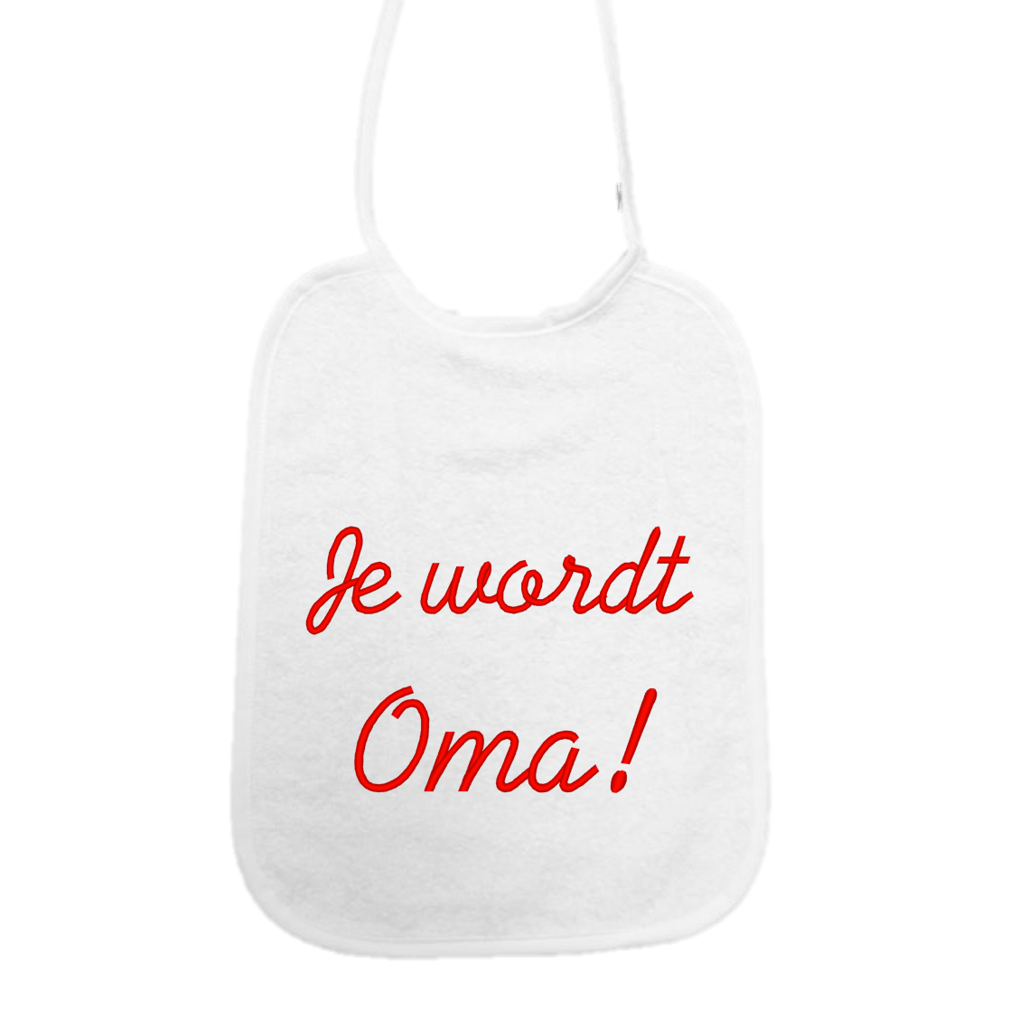 Slabbetje “Je wordt oma” – Zwangerschapsaankondiging cadeau – Baby slab katoen