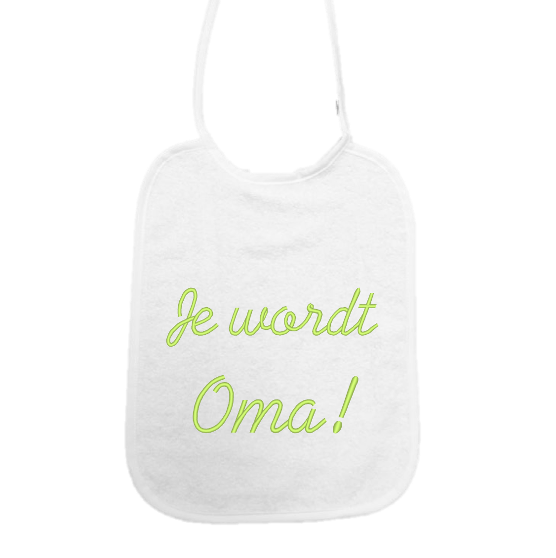 Slabbetje “Je wordt oma” – Zwangerschapsaankondiging cadeau – Baby slab katoen