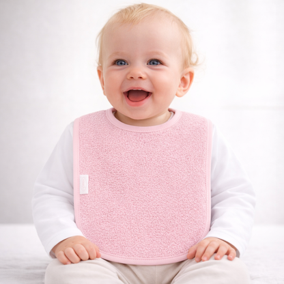 Slab met naam | Gepersonaliseerde baby slab katoen | Baby Pink