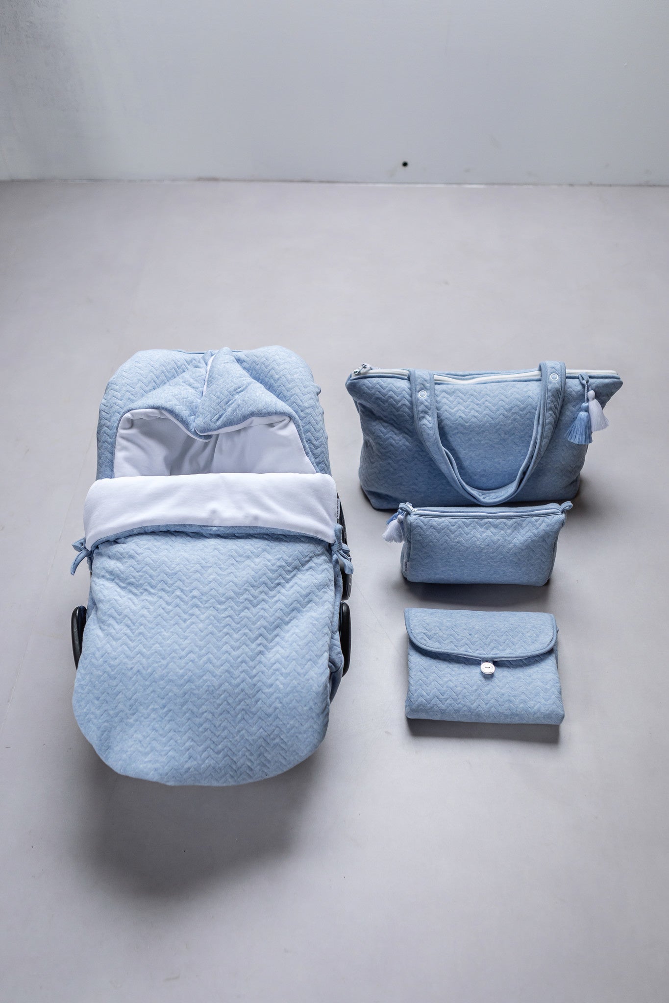 Voetenzak Chevron Denim Blue