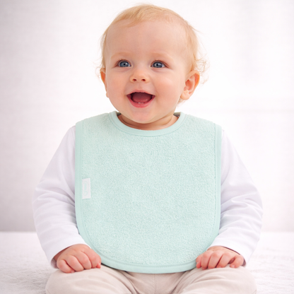 Slab met naam | Gepersonaliseerde baby slab katoen | Soft mint