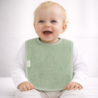 Slab met naam | Gepersonaliseerde baby slab katoen | Forest Moss