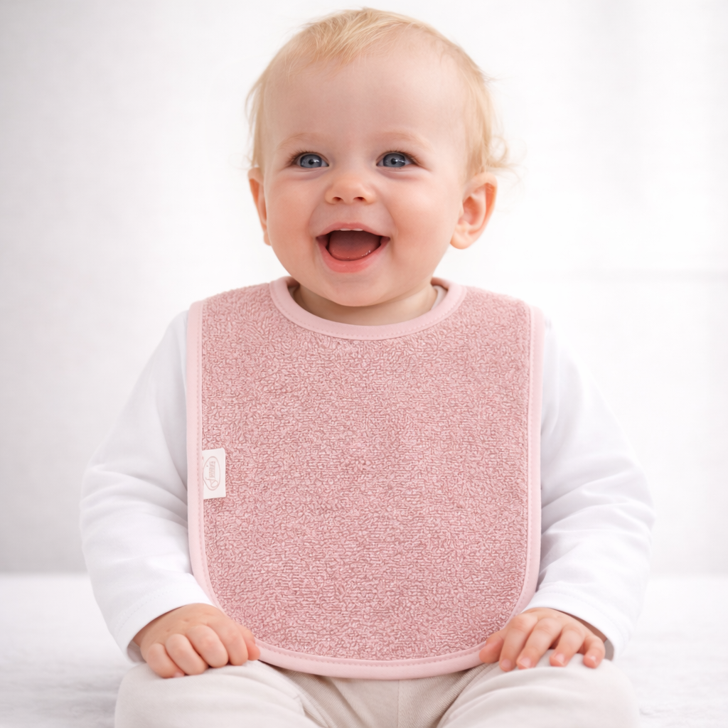 Slab met naam | Gepersonaliseerde baby slab katoen | Vintage Rose