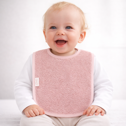 Slab met naam | Gepersonaliseerde baby slab katoen | Vintage Rose