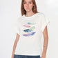 T-shirt with pattern feathers