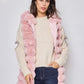 Sleeveless coat with sleeveless hood Roze