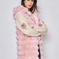 Sleeveless coat with sleeveless hood Roze