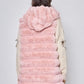 Sleeveless coat with sleeveless hood Roze