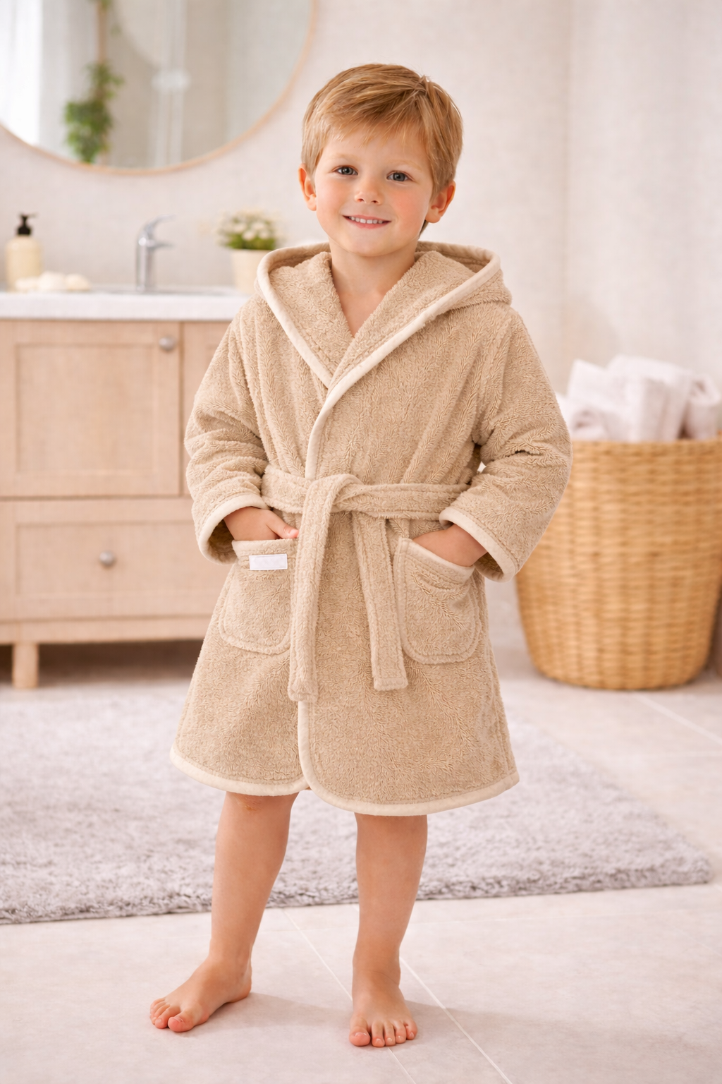 Baby badjas met naam | Gepersonaliseerde | Warm sand