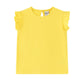 Geel casual t-shirt met effen ruches