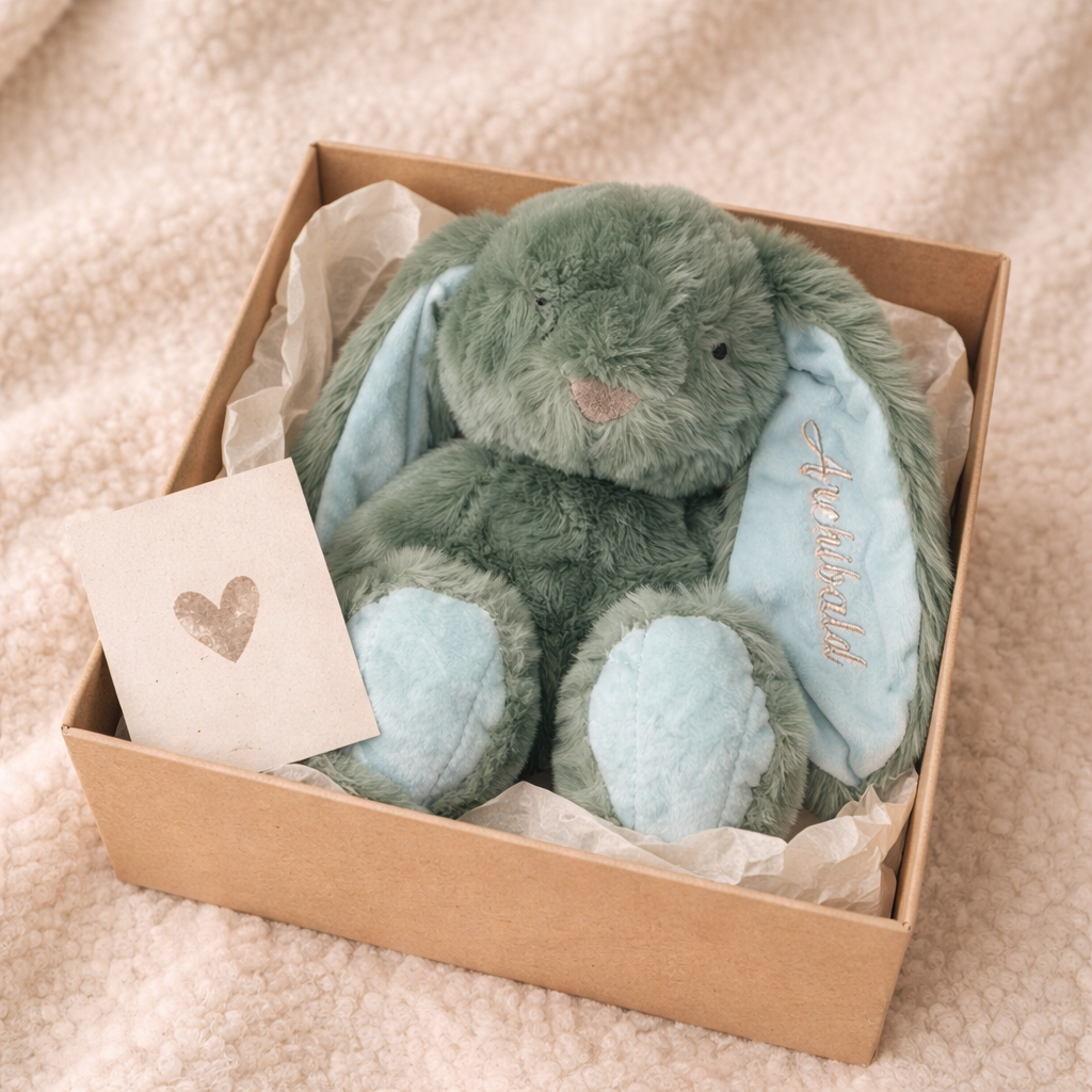 Olive Bunny met naam | Gepersonaliseerde